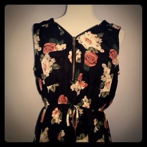 Sheer short sleeve zip front shirt